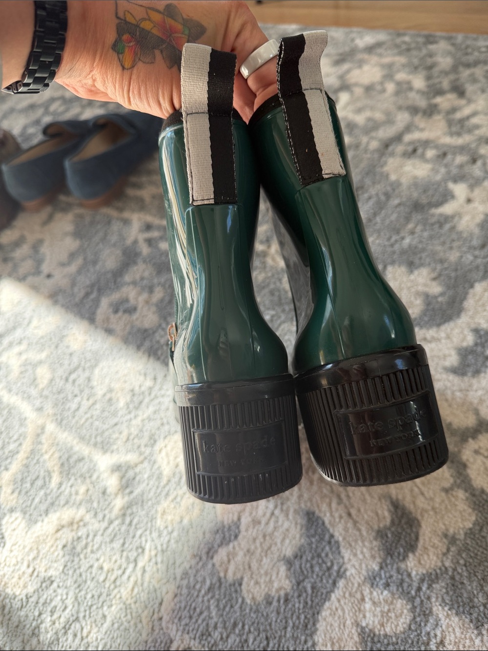 kate spade Green Glossy Rain Boots - Picture 6 of 7